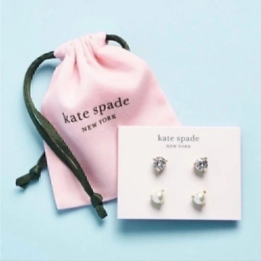 Kate Spade 2 Pair Earrings Studs Set